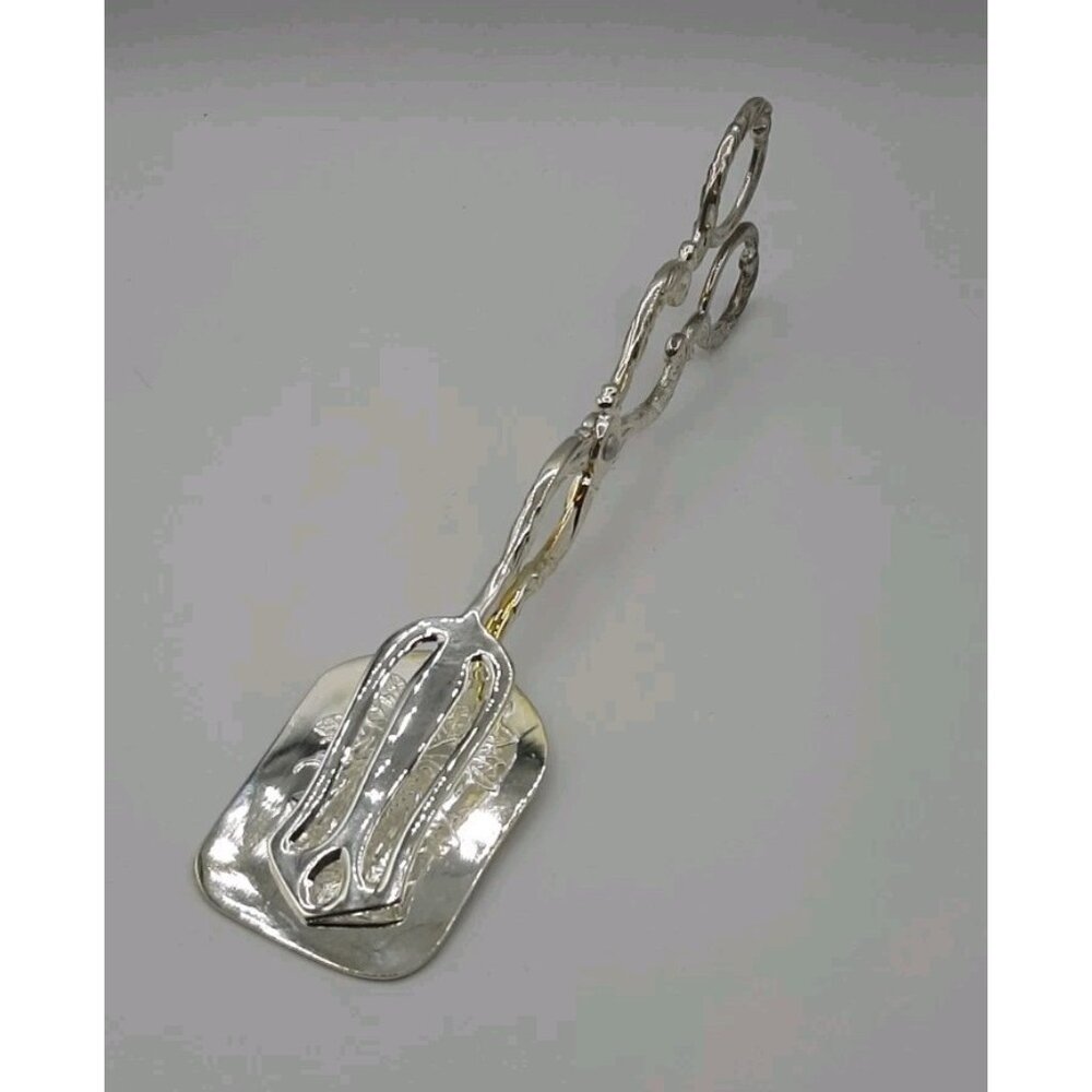Vintage Towle Silversmiths Silver Plated Scissor Style Pastry Salad Tongs 9 in